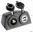 Lighter socket + double USB-A with casing. Input 12V , Output 5V 2,1A (14.516.04