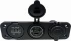 Вольтметр 8-32В + розетка 12В + розетка USB тип A  QC3+ тип C (14.517.53